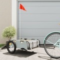 vidaXL Fahrradanhänger Grau Oxford-Gewebe und Eisen