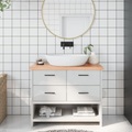 vidaXL Waschtischplatte Hellbraun 100x30x4 cm Massivholz Behandelt