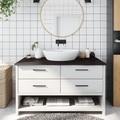 vidaXL Waschtischplatte Dunkelgrau 100x60x2 cm Massivholz Behandelt