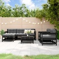 vidaXL 7-tlg. Garten-Lounge-Set Schwarz Massivholz Kiefer