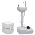 vidaXL, vidaXL Tragbare Campingtoilette mit Waschbecken