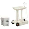 vidaXL, vidaXL Tragbare Campingtoilette mit Waschbecken