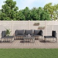 vidaXL 6-tlg. Garten-Lounge-Set mit Kissen Anthrazit Poly Rattan