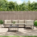 vidaXL 6-tlg. Garten-Lounge-Set mit Kissen Anthrazit Poly Rattan
