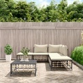 vidaXL 6-tlg. Garten-Lounge-Set mit Kissen Anthrazit Poly Rattan