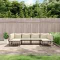 vidaXL 6-tlg. Garten-Lounge-Set mit Kissen Anthrazit Poly Rattan