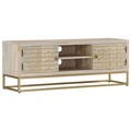 vidaXL TV-Schrank 110x30x40 cm Gebleichtes Massivholz Mango
