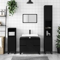 vidaXL Badschrank Schwarz 80x33x60 cm Holzwerkstoff