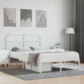 vidaXL Bettgestell mit Kopfteil Metall Weiß 120x190 cm