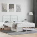 vidaXL Bettgestell mit Kopfteil Metall Weiß 120x190 cm