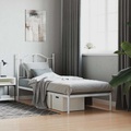 vidaXL Bettgestell mit Kopfteil Metall Weiß 90x190 cm