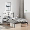 vidaXL Bettgestell mit Kopfteil Metall Schwarz 100x190 cm