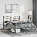 vidaXL Bettgestell mit Kopfteil Metall Schwarz 135x190 cm
