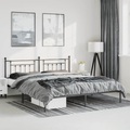vidaXL Bettgestell mit Kopfteil Metall Schwarz 193x203 cm