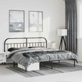 vidaXL Bettgestell mit Kopfteil Metall Schwarz 193x203 cm