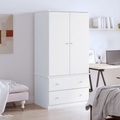 vidaXL Kleiderschrank ALTA Weiß 90x55x170 cm Massivholz Kiefer