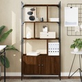 vidaXL, vidaXL Bücherregal mit Türen Braun Eiche 76,5x30x154,5cm Holzwerkstoff