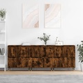 vidaXL Sideboards 3 Stk. Räuchereiche Holzwerkstoff