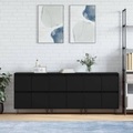vidaXL Sideboards 3 Stk. Schwarz Holzwerkstoff