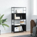 vidaXL Bücherregal Schwarz 80x30x145,5 cm Holzwerkstoff und Eisen