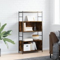 vidaXL Bücherregal Räuchereiche 80x30x145,5 cm Holzwerkstoff und Eisen