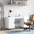 vidaXL, vidaXL Schreibtisch Hochglanz-Weiß 140x50x75 cm Holzwerkstoff