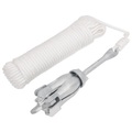 vidaXL, vidaXL Klappanker mit Seil Silbern 2,5 kg Temperguss