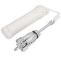 vidaXL, vidaXL Klappanker mit Seil Silbern 3,2 kg Temperguss