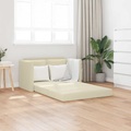 vidaXL Bodensofa mit Schlaffunktion Creme 112x174x55 cm Kunstleder