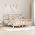 vidaXL Massivholzbett mit Kopfteil 160x200 cm