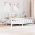 vidaXL Massivholzbett mit Kopfteil Weiß 200x200 cm