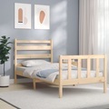 vidaXL Bettgestell mit Kopfteil 90x190 cm Massivholz