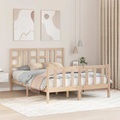 vidaXL Massivholzbett mit Kopfteil 140x190 cm