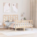 vidaXL Massivholzbett mit Kopfteil 120x200 cm