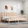 vidaXL Bettgestell mit Kopfteil 180x200 cm Massivholz