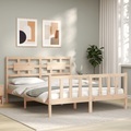 vidaXL Massivholzbett mit Kopfteil 160x200 cm