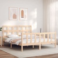 vidaXL Massivholzbett mit Kopfteil 160x200 cm