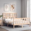 vidaXL Massivholzbett mit Kopfteil 4FT Small Double