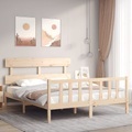 vidaXL Massivholzbett mit Kopfteil 160x200 cm