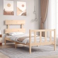 vidaXL Massivholzbett mit Kopfteil 2FT6 Small Single