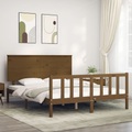 vidaXL Massivholzbett mit Kopfteil Honigbraun 5FT King Size