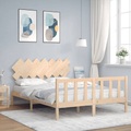 vidaXL Massivholzbett mit Kopfteil 5FT King Size