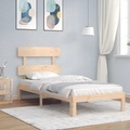 vidaXL Massivholzbett mit Kopfteil 3FT Single