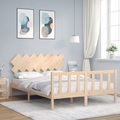 vidaXL Massivholzbett mit Kopfteil 140x190 cm