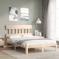 vidaXL Massivholzbett mit Kopfteil 120x200 cm