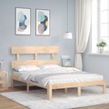 vidaXL Massivholzbett mit Kopfteil 140x200 cm