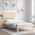 vidaXL Massivholzbett mit Kopfteil 100x200 cm