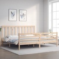 vidaXL Massivholzbett mit Kopfteil 6FT Super King