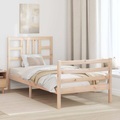 vidaXL Massivholzbett mit Kopfteil 90x200 cm