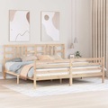 vidaXL Massivholzbett mit Kopfteil 200x200 cm